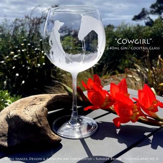 "Cowgirl" Hand Sandcarved Glass Art